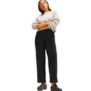 NEW EVERLANE The Corduroy Wide-Leg Pant in Dark Green Size 6